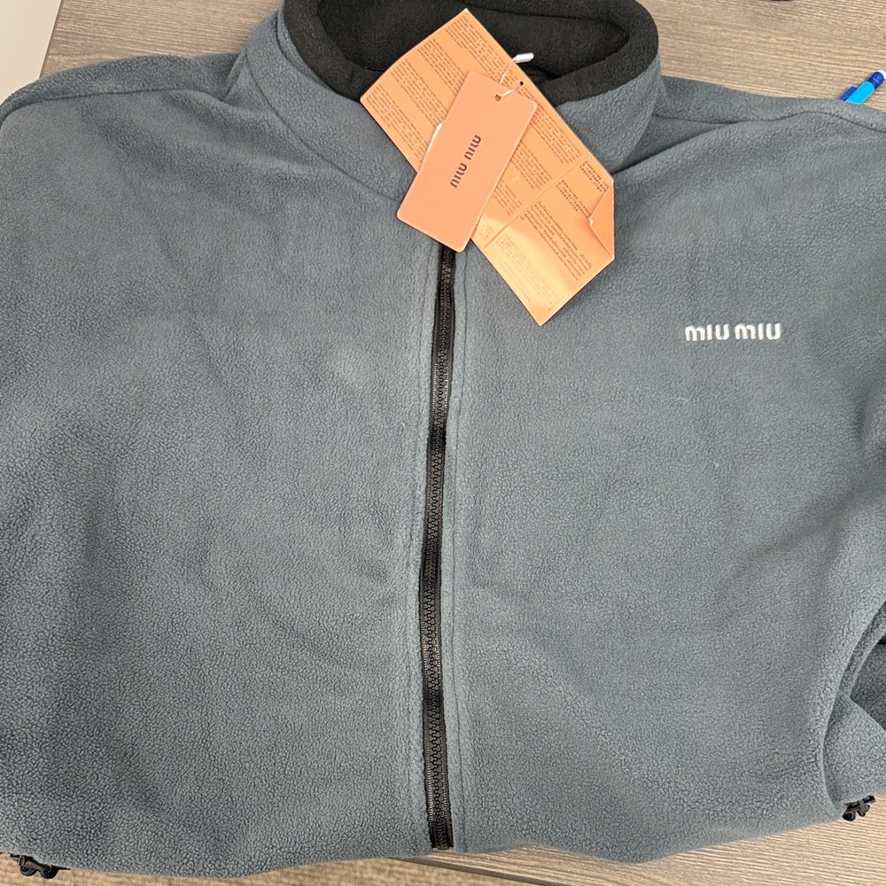 Miu Miu Charcoal Fleece Jacket